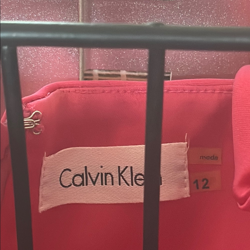 Calvin Klein Pink Satin Sheath Dress - Picture 5 of 9